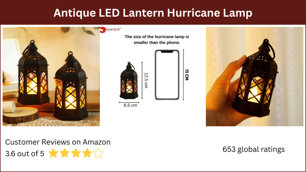 Antique LED Lantern Hurricane Lamp