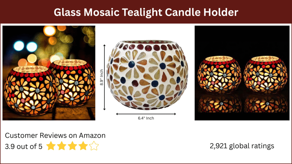 Glass Mosaic Tealight Candle Holder