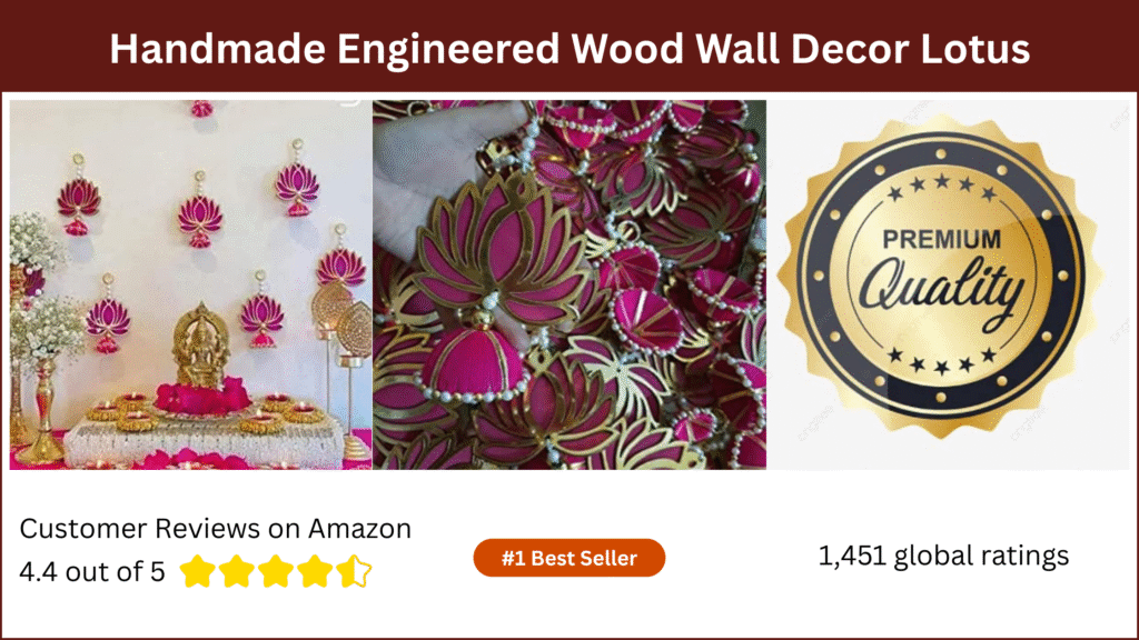 Handmade Engineered Wood Wall Decor Lotus