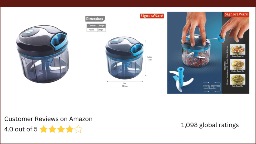 Multipurpose Manual Vegetable, Dry Fruit ChopperCutter