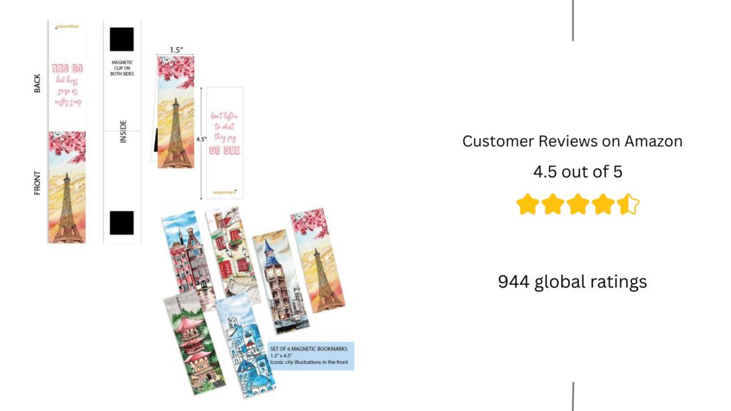 Travel Magnetic Bookmarks with Quotes