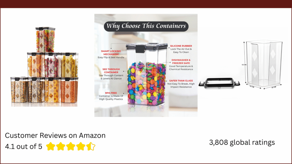 Air-Tight Containers For Kitchen Storage Set