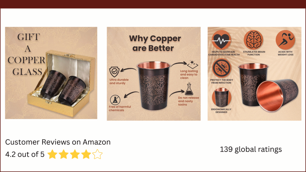 Copper Carving Royal Design Black Antique Finish Set