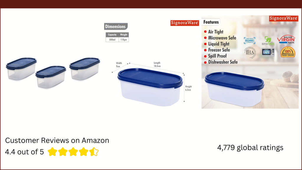 Oval Plastic Container Set