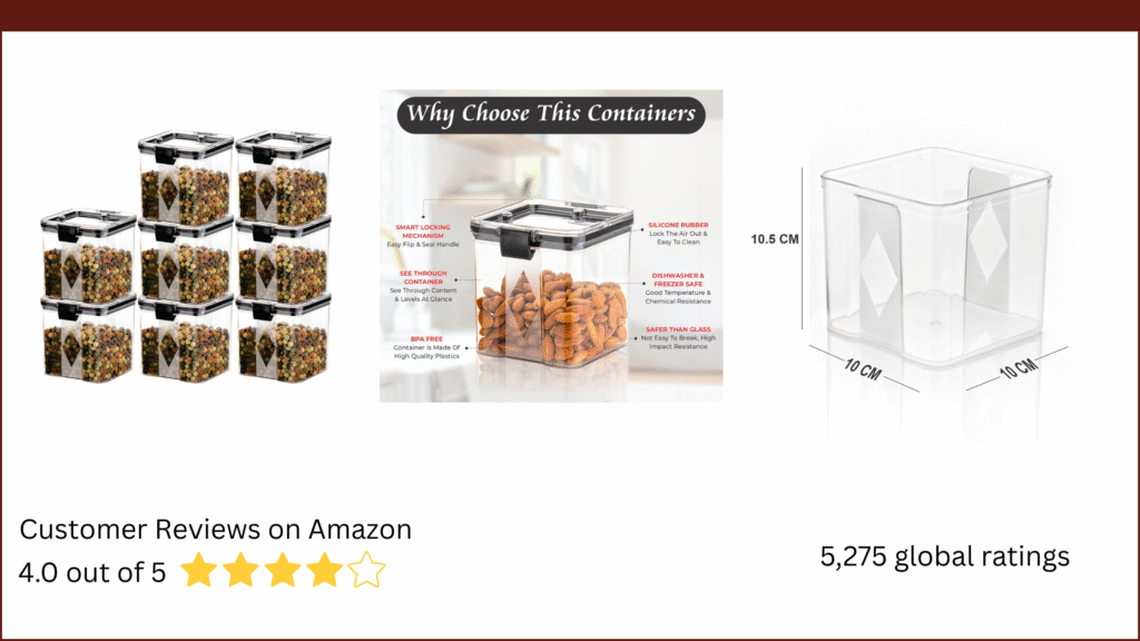 Plastic Air-Tight Container for Kitchen Storage Set - Kitchen Organizer Items