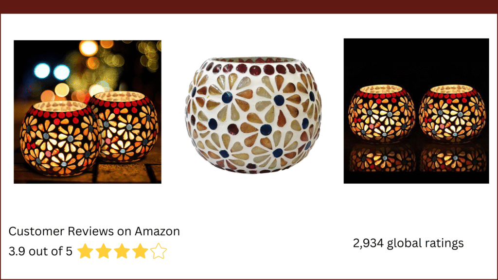 Tree Glass Mosaic Tealight Candle Holder