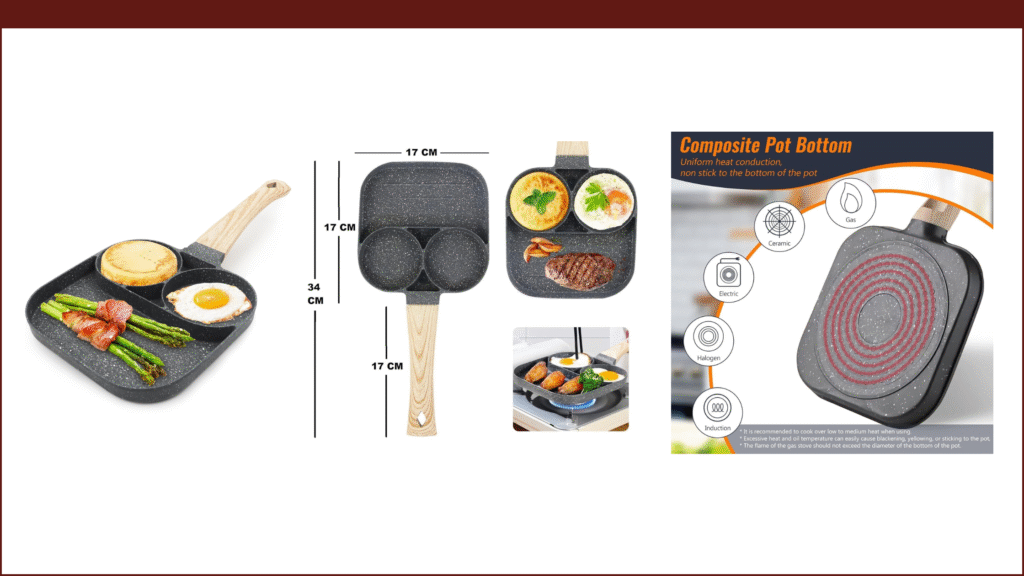 Non Stick 3 Hole Fry Pan