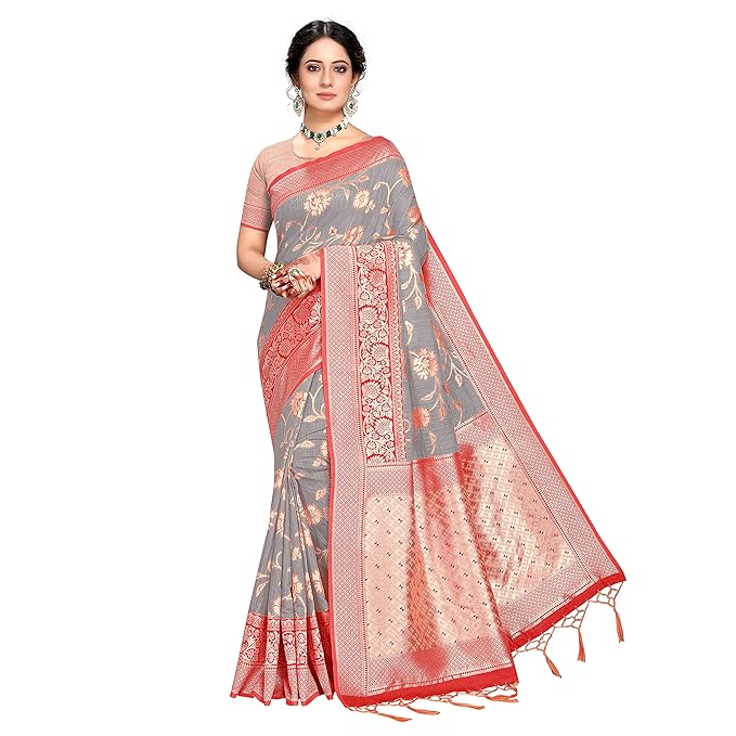 pallu with heavy zari work saree